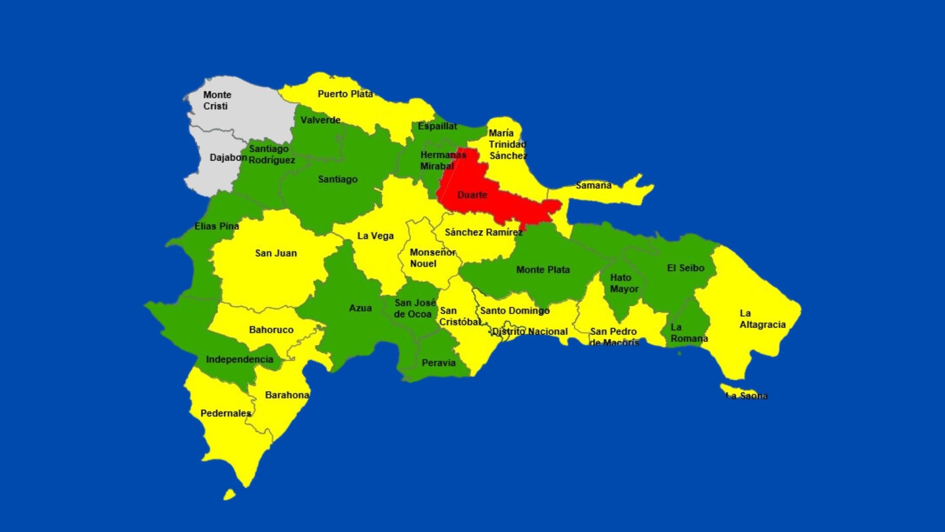 colocan-1-provincia-en-alerta-roja,-14-en-verde,-13-y-distrito-nacional-en-amarillo